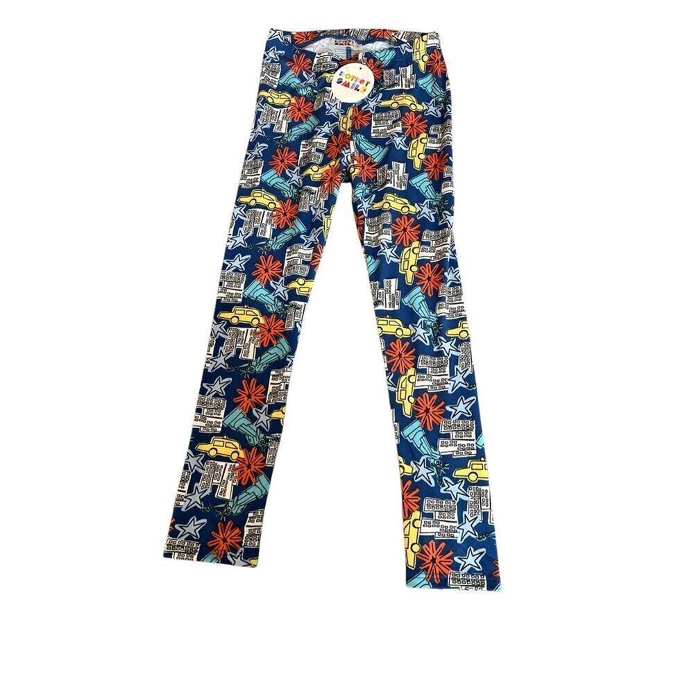 Dot Dot Smile Leggings Girls Size 7 Multicolor Pull On‎ Stretch Flat Front NWT
